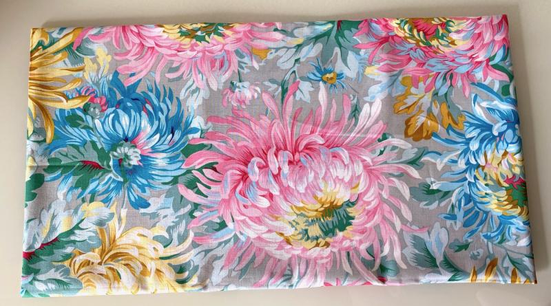 Chrysanthemen in Pink Türkis Grau - 1 Stück = 2,90 Meter