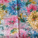 Chrysanthemen in Pink Türkis Grau - 1 Stück = 2,90 Meter