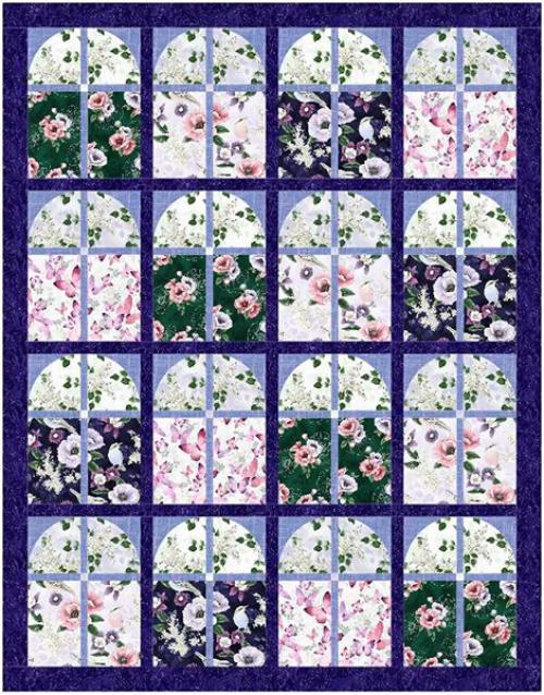 Blumen und Vögel emerald/silver  - 1 Stück = 1,20 Meter