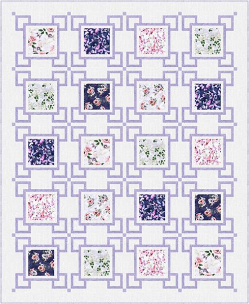 Ranken ton in ton in lilac/silver  - 1 Stück = 2,10 Meter