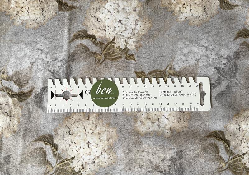 Vintage Farmhouse - Flieder und Schrift auf grau - 1 Stück = 2,20 Meter