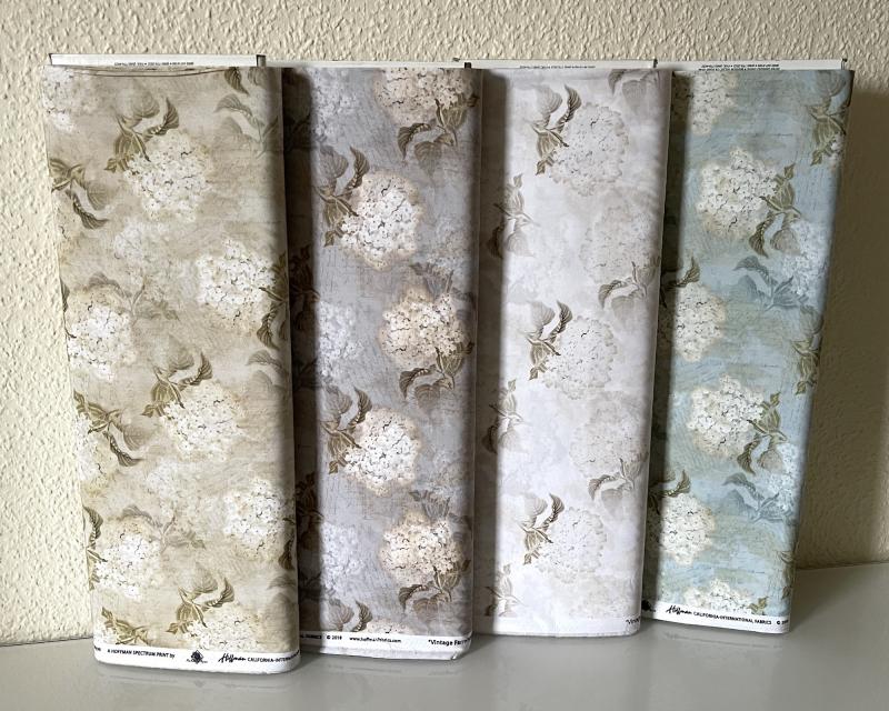 Vintage Farmhouse - Flieder und Schrift auf grau - 1 Stück = 2,20 Meter