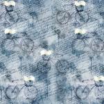 Vintage Farmhouse - Fahrrad mit Blumen - 1 Stück = 2,40 Meter