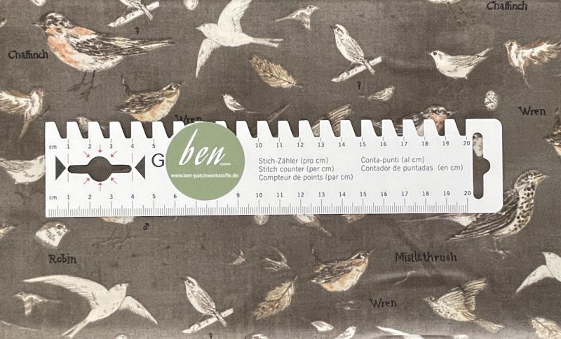 Botanicals - Vögel Graphite - 1 Stück = 2,30 Meter