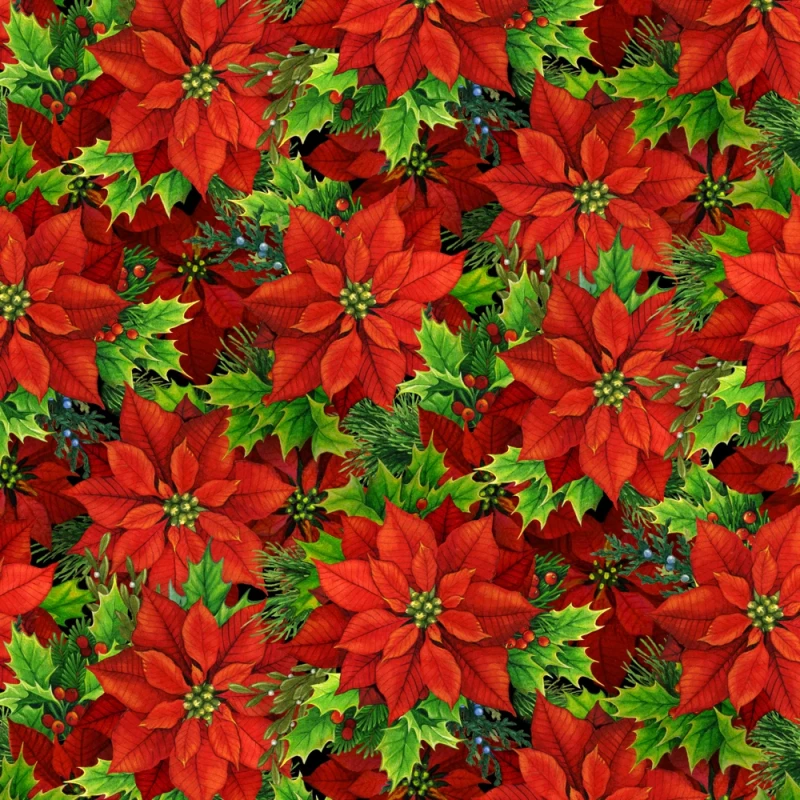 Musical Christmas - Poinsettias Red  - 1 Stück = 0,90 Meter