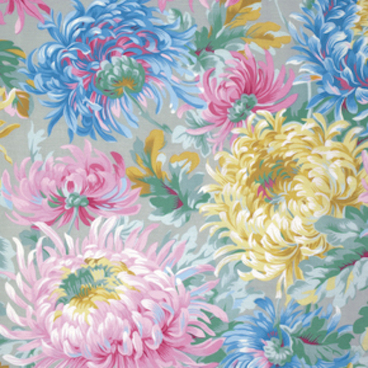 Chrysanthemen in Pink Türkis Grau - 1 Stück = 2,90 Meter