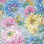 Chrysanthemen in Pink Türkis Grau - 1 Stück = 2,90 Meter