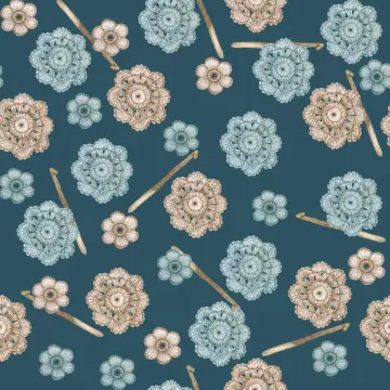 Cosy Knit - Häkelblumen teal