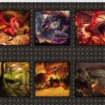 Drachen Portraits rot - Panel