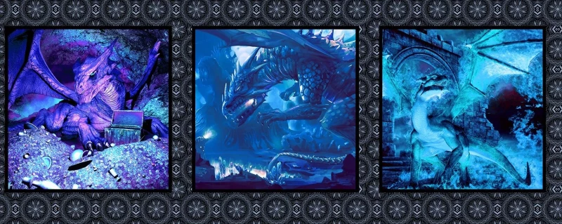 Drachen Portraits blue - Panel