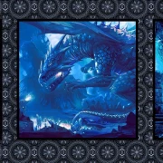 Drachen Portraits blue - Panel