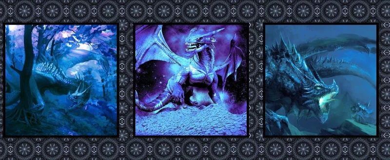 Drachen Portraits blue - Panel