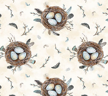 Feder Nest auf creme - 1 Stück = 2,40 Meter