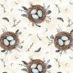 Feder Nest auf creme - 1 Stück = 2,40 Meter