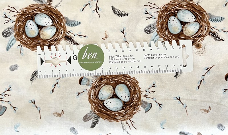 Feder Nest auf creme - 1 Stück = 2,40 Meter