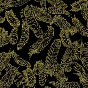 Gilded Feathers- Black/Gold