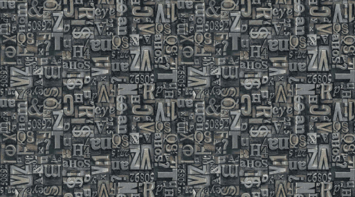 Heavy Metal - Buchstaben silber metallic - 1 Stück = 2,40 Meter