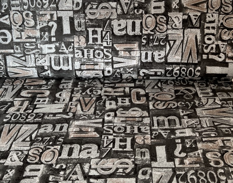 Heavy Metal - Buchstaben silber metallic - 1 Stück = 2,40 Meter