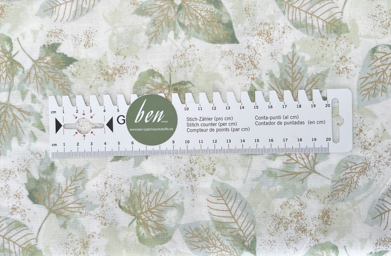 fallende Blätter in zartgrün und gold - 1 Stück = 2,60 Meter