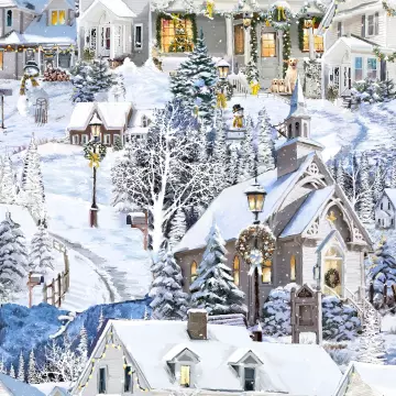 Here Comes Santa - Snowy Village