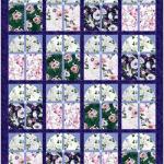 Blumen und Vögel amethyst/silver - 1 Stück = 1,60 Meter