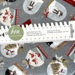 Schneekugeln mit Schneemännern auf grau  - 1 Stück = 2,00 Meter
