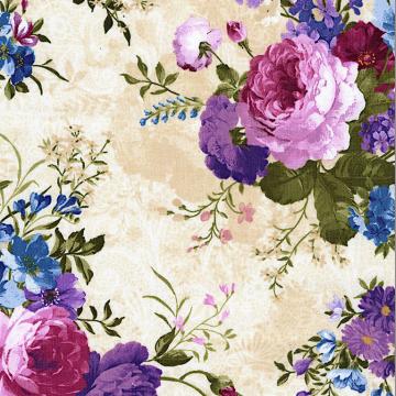 romantisches Blumenbouquet auf creme - 1 Stück = 2,10 Meter