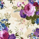 romantisches Blumenbouquet auf creme - 1 Stück = 2,10 Meter