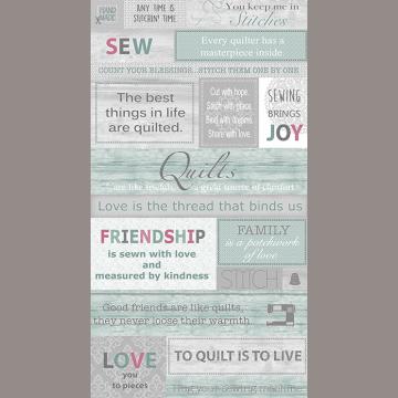 Words to Quilt By - Panel multi