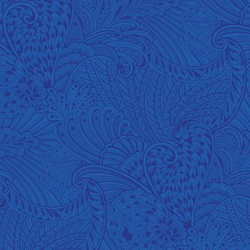 Peacock Flourish Opulence Tonal Dark Blue