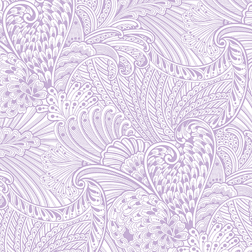 Peacock Flourish Opulence Tonal Light Purple  - 1 Stück = 1,00 Meter