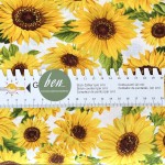 Sonnenblumen auf weißem Grund - 1 Stück = 3,00 Meter