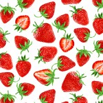 Schöne Erdbeeren auf weiß - 1 Stück = 2,80 Meter
