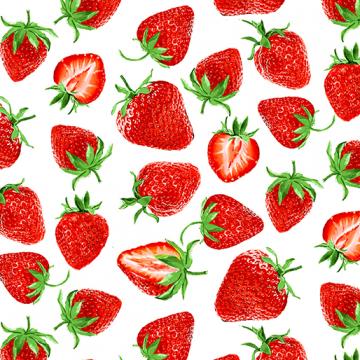 Schöne Erdbeeren auf weiß - 1 Stück = 2,80 Meter