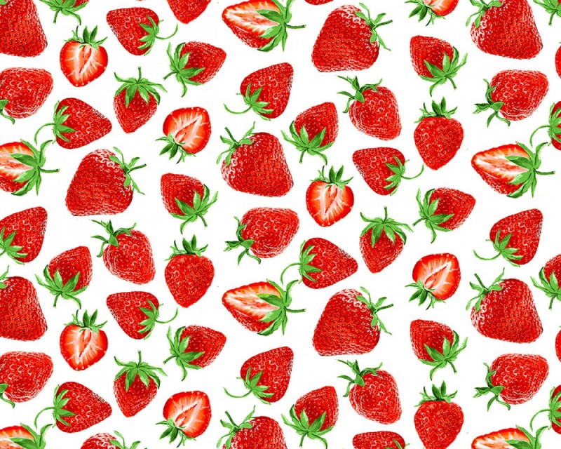 Schöne Erdbeeren auf weiß - 1 Stück = 2,80 Meter