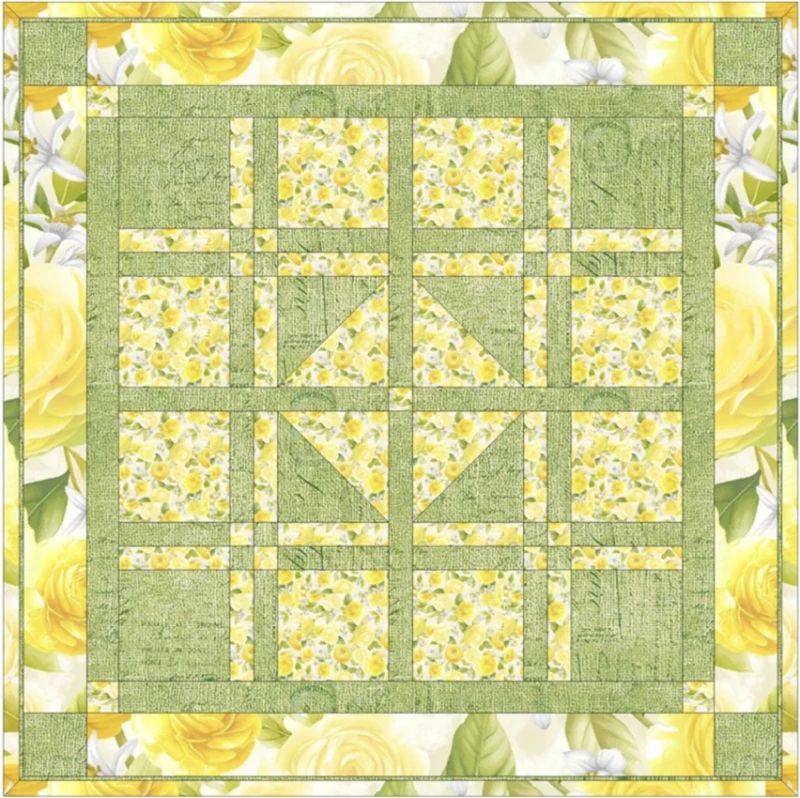 Lemon Bouquet Mitteldecke - Quilt Kit