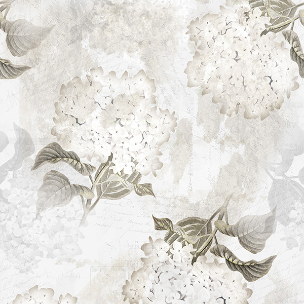 Vintage Farmhouse - Flieder und Schriften alabaster - 1 Stück = 2,90 Meter