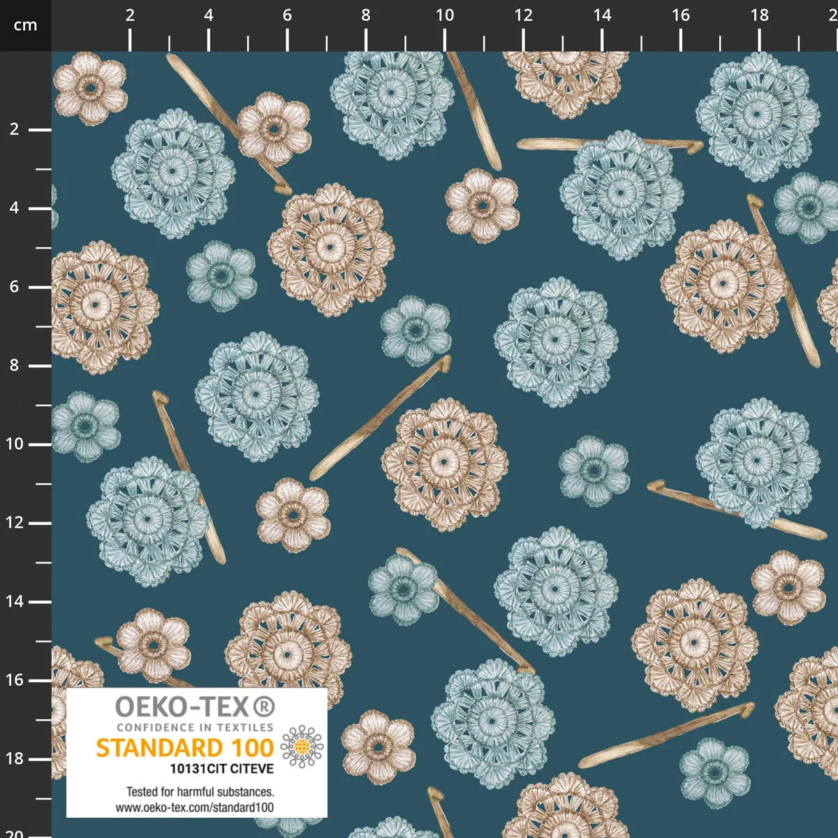 Cosy Knit - Häkelblumen teal