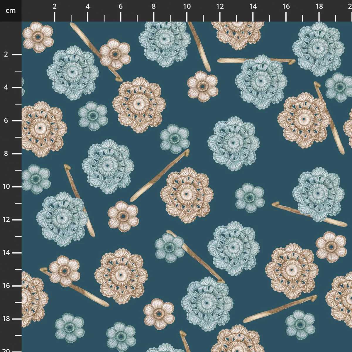 Cosy Knit - Häkelblumen teal