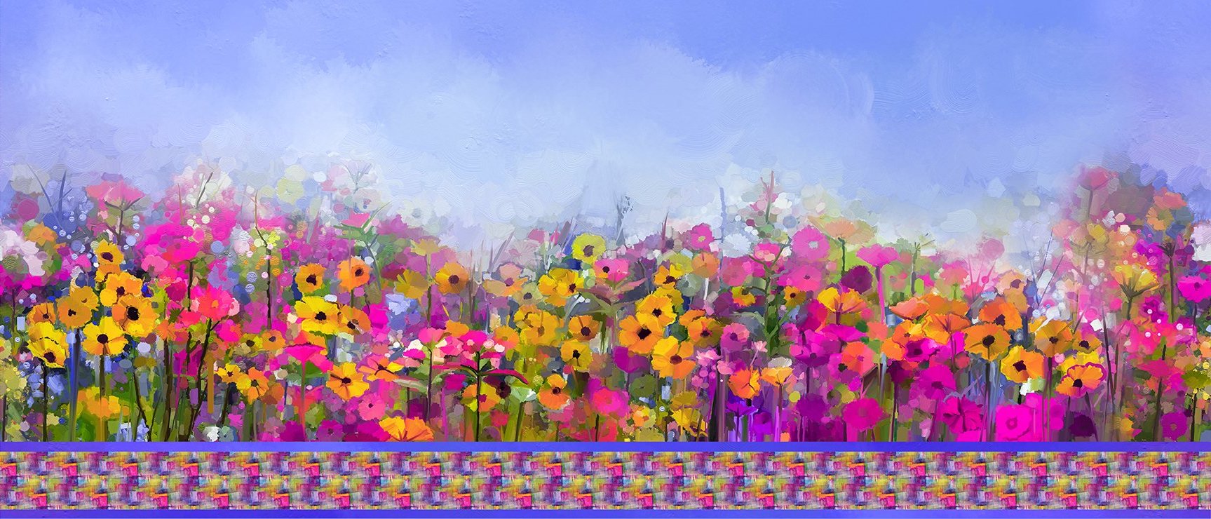 A Year of Art - SUMMER Bordüre - 1 Stück = 3,00 Meter