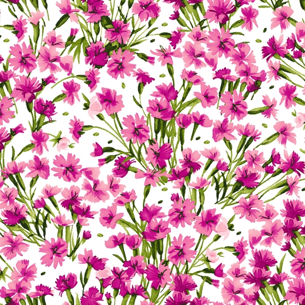 Nelken allover pink - Bloom On - 1 Stück = 2,60 Meter